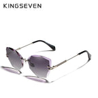 Design Rimless Fashion Cat Eye Gradient Driving UV400 Clear Vintage Sunglasses