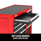 41" Rolling Tool Chest, 10-Drawer Steel Tool Cabinet with Drawer Trays and Paper Towel Holder (CMST341102RB)