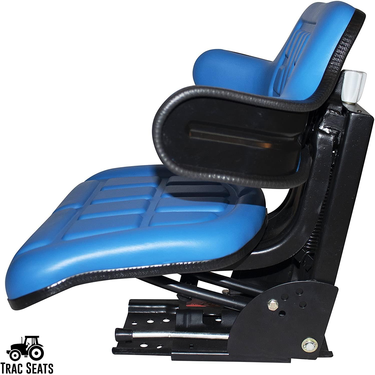 blue trac seats brand waffle style universal tractor suspension seat with tilt fits ford/new holland 3900 3930 3910 5000 5100 5600 5610 5900 5910 (same day  - delivers in 1-4 business days