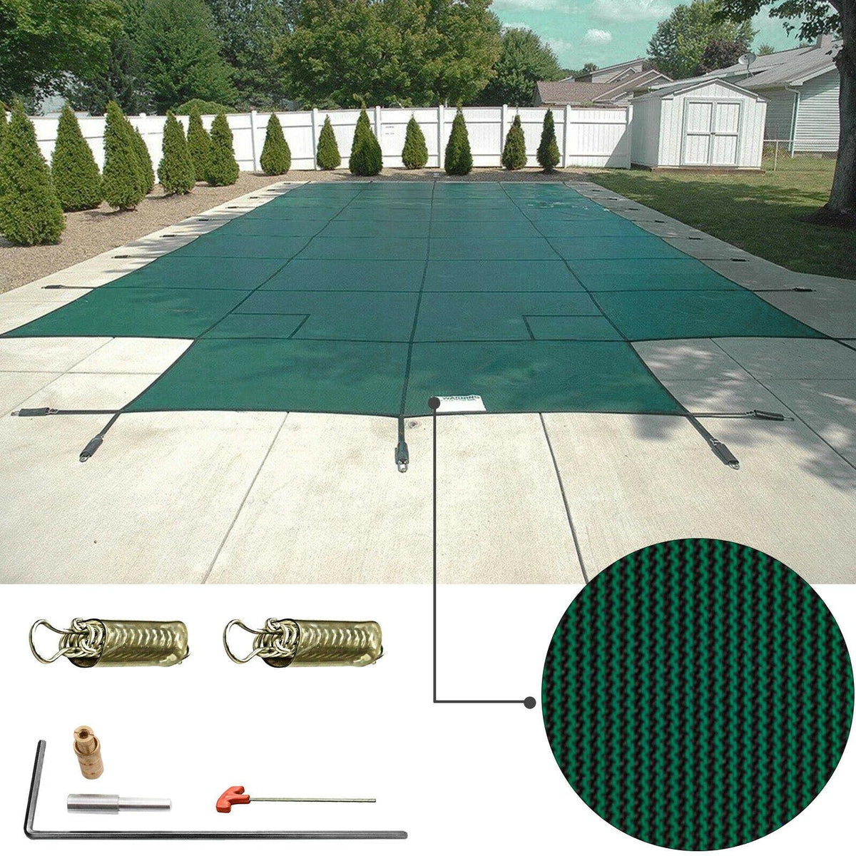 winter swimming pool cover safety cover rectangle inground pool mesh