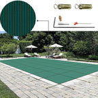 winter swimming pool cover safety cover rectangle inground pool mesh