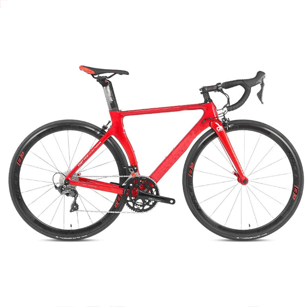 YINHAI Carbon Fiber Road Bike, Carbon Fork,  UT R8000, 22 Speeds, 700C Wheels, Red, White
