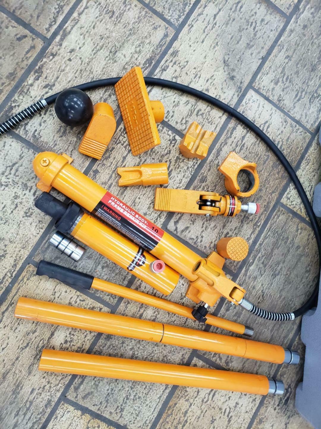 10 Ton Porta Power Hydraulic Jack Auto Body Frame Repair Kits Lift Ram 2 m Hose