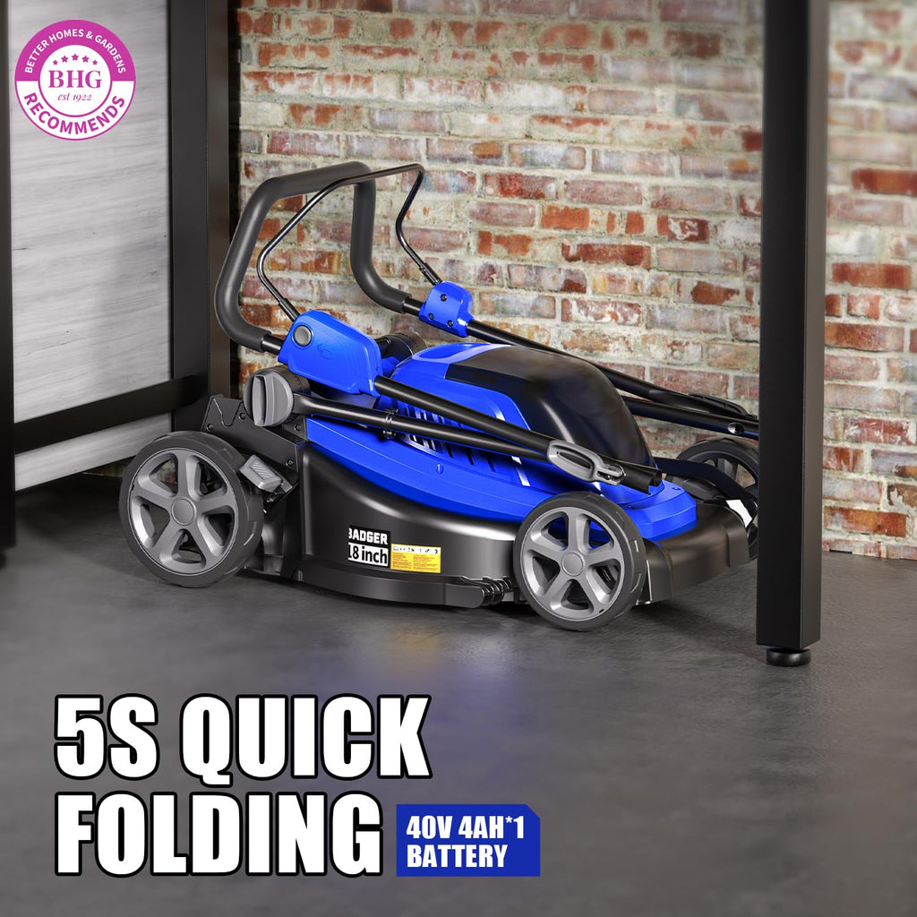 40V 18″ Cordless Lawn Mower Brushless , 5,445 sq ft/0.125 ac, 1×4.0Ah Battery &amp; Fast Charger, 5-Position Height ,for Small-to-Medium Lawns
