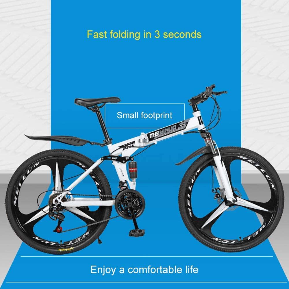 Bike Mountain Foldable 26-inch Adult Double Shock  Mechanical disc Brakes Suitable for Off-Road on Any Road