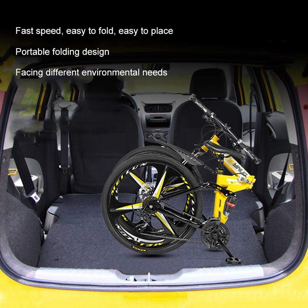 Bike Mountain Foldable 26-inch Adult Double Shock  Mechanical disc Brakes Suitable for Off-Road on Any Road