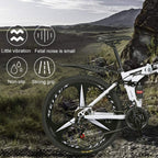 Bike Mountain Foldable 26-inch Adult Double Shock  Mechanical disc Brakes Suitable for Off-Road on Any Road