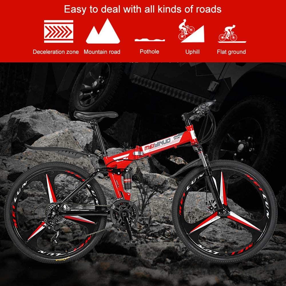 Bike Mountain Foldable 26-inch Adult Double Shock  Mechanical disc Brakes Suitable for Off-Road on Any Road