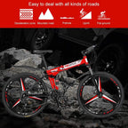 Bike Mountain Foldable 26-inch Adult Double Shock  Mechanical disc Brakes Suitable for Off-Road on Any Road