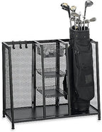 MetalTwoBagGolfOrganizer,MetalTwoBagGolfOrganizerfeaturesroomycompartmentslargeenoughtoholdtwogolfbags,3wirebasketsforstoringballs,..,ByBrandUnknown