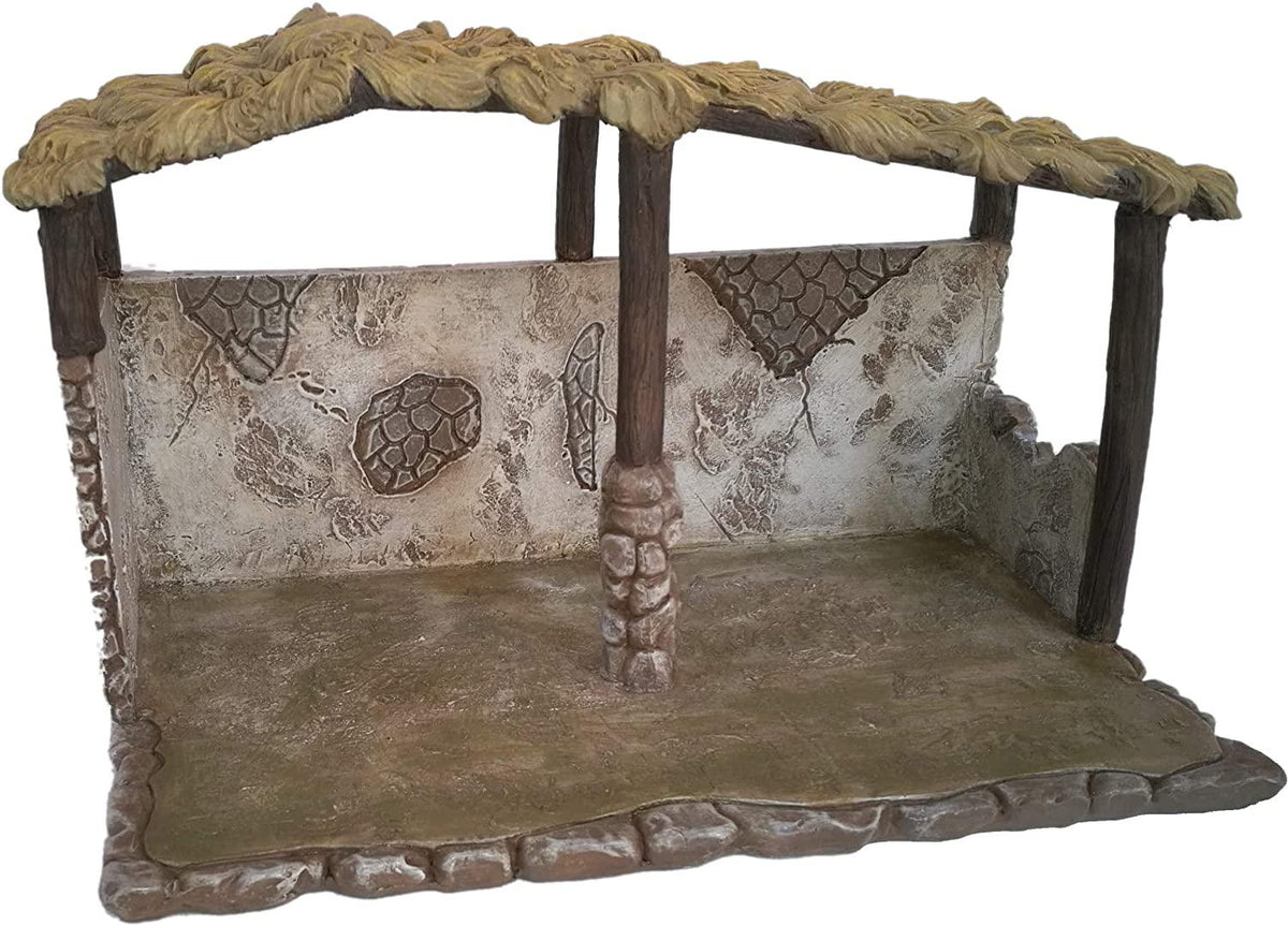 Complete Tabletop Christmas Nativity Scene with Stable and 15 Figurines by Faithful Treasure