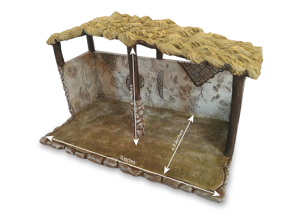 Complete Tabletop Christmas Nativity Scene with Stable and 15 Figurines by Faithful Treasure