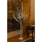 8 ft. Pre-Lit LED Birch Tree Artificial Christmas Tree with Flexible Branches and 132-Warm White LED Light (2-Pieces)