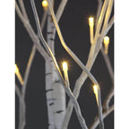 8 ft. Pre-Lit LED Birch Tree Artificial Christmas Tree with Flexible Branches and 132-Warm White LED Light (2-Pieces)