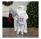 2ft Snowy Santa Carrying Tree (cs)