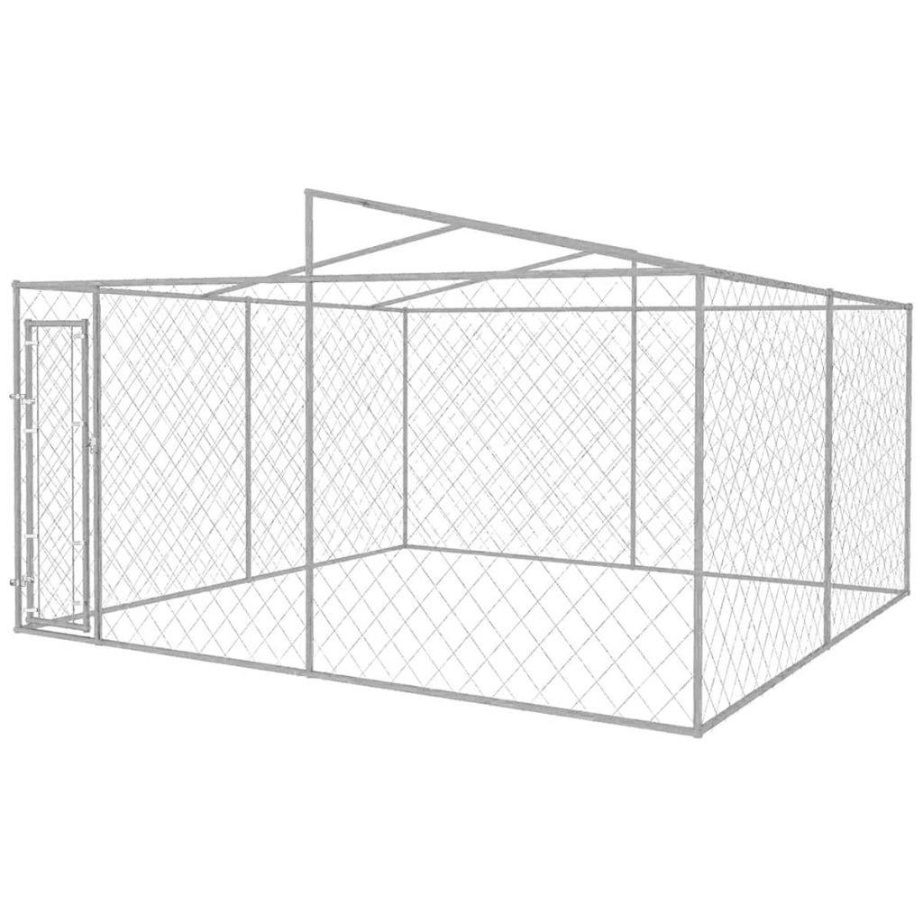 Tidyard 13'x13' Outdoor Dog Kennel with Roof Mesh Sidewalls, Lockable Latch System for Dogs