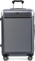 Platinum Elite Hardside Expandable Spinner Wheel Luggage TSA Lock Hard Shell Polycarbonate Suitcase,  Grey, Checked-Medium 25-Inch
