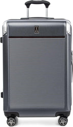 Platinum Elite Hardside Expandable Spinner Wheel Luggage TSA Lock Hard Shell Polycarbonate Suitcase,  Grey, Checked-Medium 25-Inch