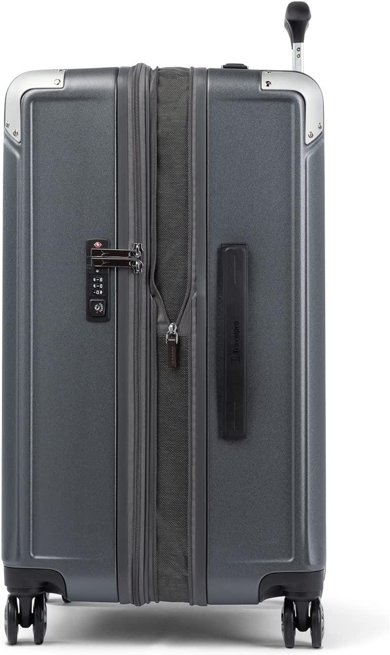 Platinum Elite Hardside Expandable Spinner Wheel Luggage TSA Lock Hard Shell Polycarbonate Suitcase,  Grey, Checked-Medium 25-Inch