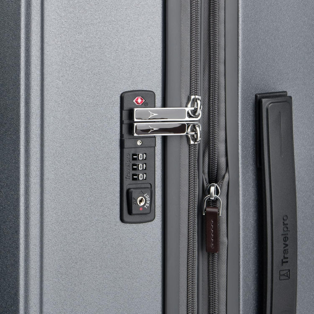 Platinum Elite Hardside Expandable Spinner Wheel Luggage TSA Lock Hard Shell Polycarbonate Suitcase,  Grey, Checked-Medium 25-Inch