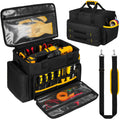 Tool Bag 15 Inch,Heavy Duty Tool Organizer,Tactical RanTool Tote,30 Pockets & Anti-Friction Bottom,Water-Resistant,Tool Box for Him Dad Men,Electrician,Carpenter,Repairman,Ideal Gift for Father