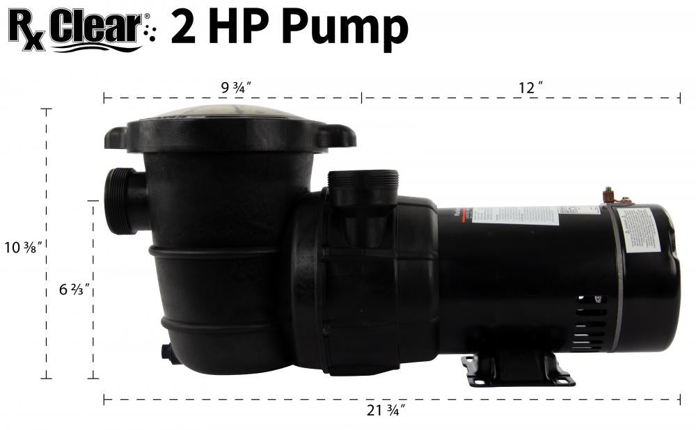 rx clear above ground 2 hp single speed pump for swimming pool w/ cord