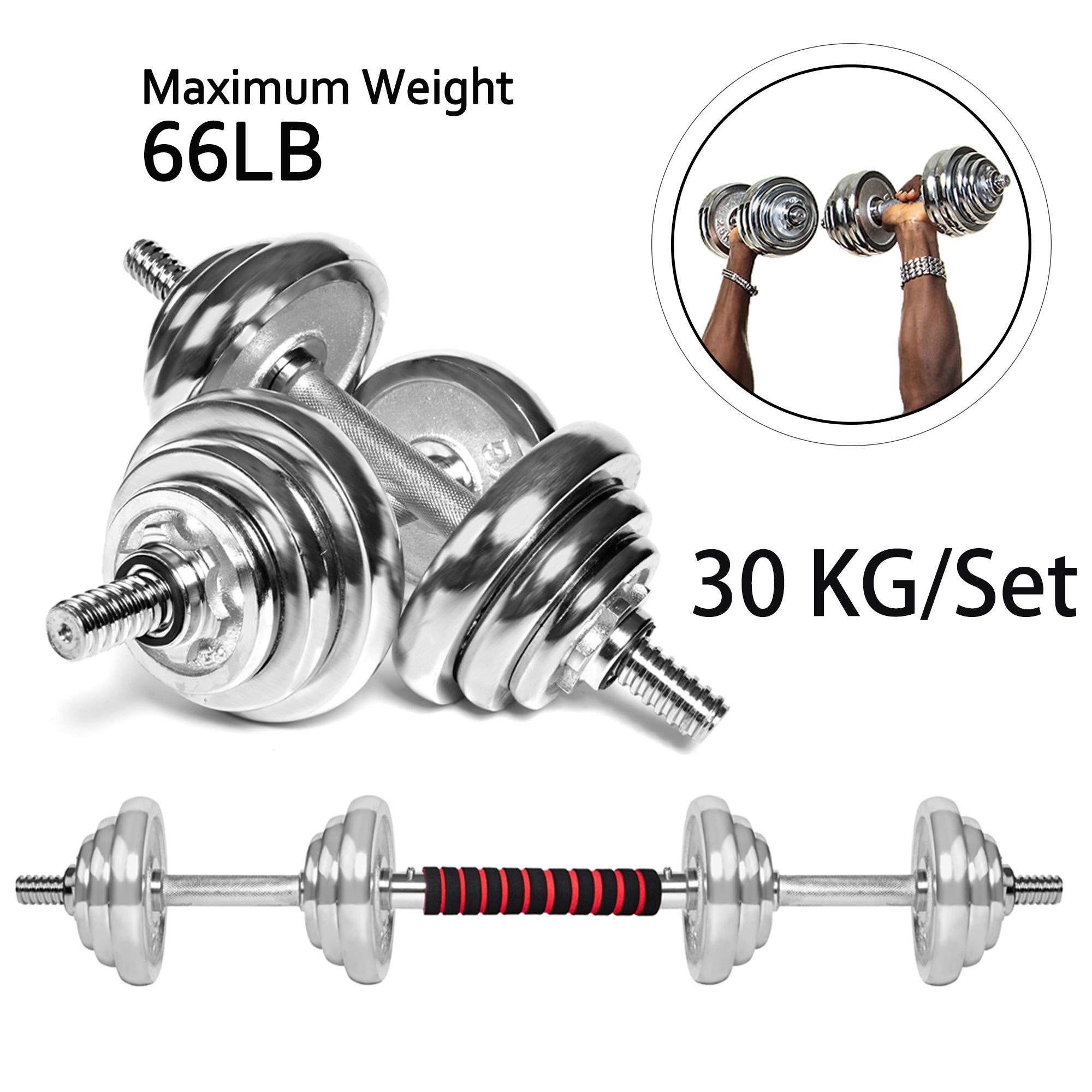 Multifunction Adjustable Dumbbells Barbell Set 66 LB Dumbbell Weights with Dumbbell Connector for Gym Training