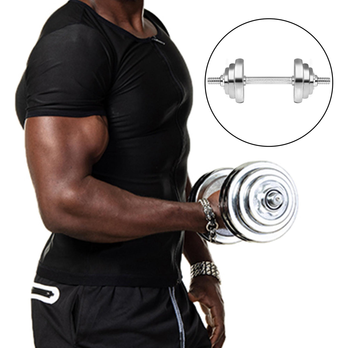 Multifunction Adjustable Dumbbells Barbell Set 66 LB Dumbbell Weights with Dumbbell Connector for Gym Training