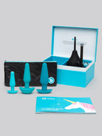 b-Vibe Rechargeable Anal Training and Education Butt Plug Set (5 Piece), Blue