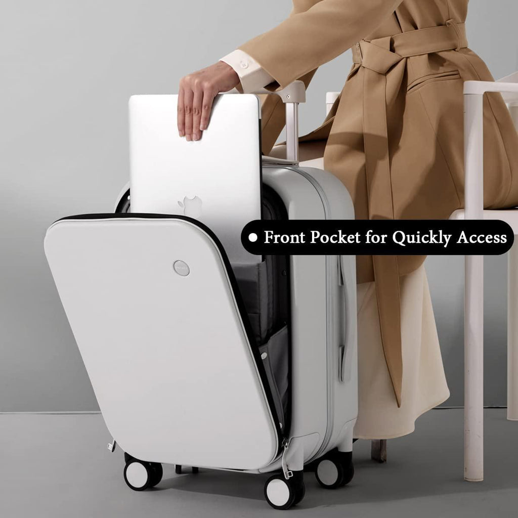 Luggage Suitcase with Spinner Wheels, 24'' Checked Travel Luggage Aluminum Frame PC Hardside with TSA Lock &amp; Cover