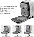 Luggage Suitcase with Spinner Wheels, 24'' Checked Travel Luggage Aluminum Frame PC Hardside with TSA Lock &amp; Cover