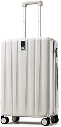 Upgrade Carry On Luggage Airline Approved, 20'' Lightweight Hardside Suitcase PC Hardshell Luggage with Spinner Wheels &amp; TSA Lock,Carry-On 20-Inch(Ivory White)