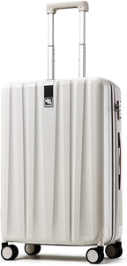 Upgrade Carry On Luggage Airline Approved, 20'' Lightweight Hardside Suitcase PC Hardshell Luggage with Spinner Wheels &amp; TSA Lock,Carry-On 20-Inch(Ivory White)