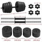 SmileMart 66LB Dumbbell Set Training Lifting Dumbbells Weight Set,Black