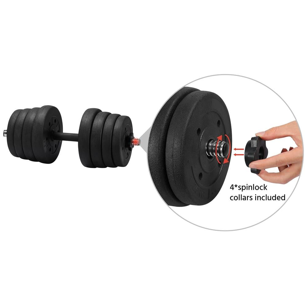 SmileMart 66LB Dumbbell Set Training Lifting Dumbbells Weight Set,Black