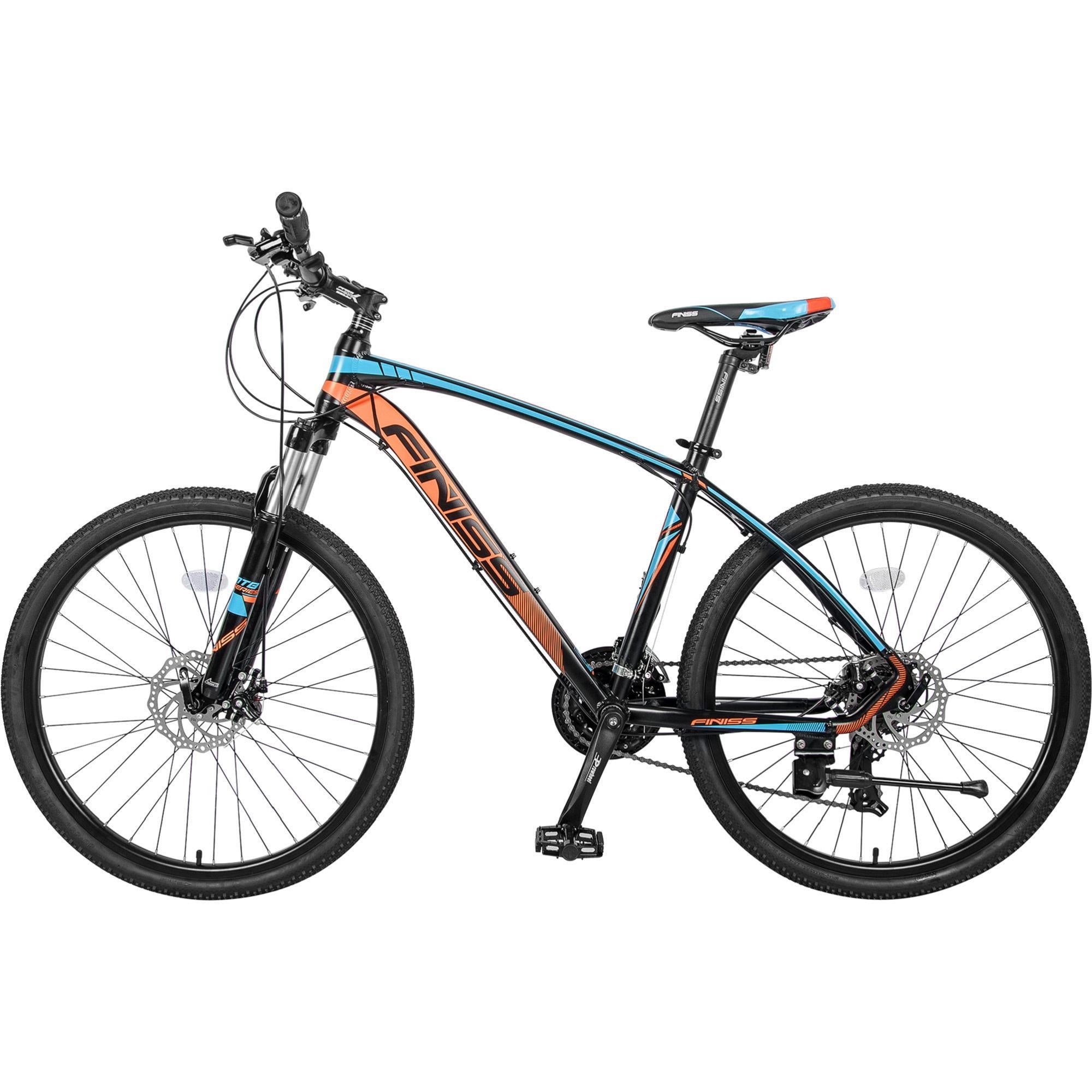 Musuos 26 Inches Aluminum Mountain Bike, Blue Oran24 Speed Bicycle