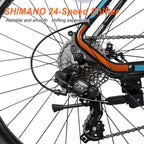 Musuos 26 Inches Aluminum Mountain Bike, Blue Oran24 Speed Bicycle