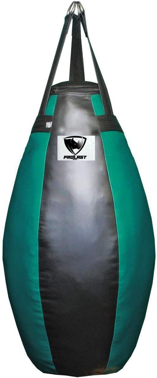 PROLAST Heavy Punching Bag Tear Drop Great for Boxing, MMA and Muay Thai ( Black and Green )