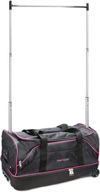 Dance Bag With Garment Rack,28" Dance Costumes Rolling Garment Bags For Travel,Garment Duffle Bag For Dance Competition, Wheeled Drop-Bottom Upright Luggage Closet Suitcase(Pink)