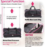 Dance Bag With Garment Rack,28" Dance Costumes Rolling Garment Bags For Travel,Garment Duffle Bag For Dance Competition, Wheeled Drop-Bottom Upright Luggage Closet Suitcase(Pink)