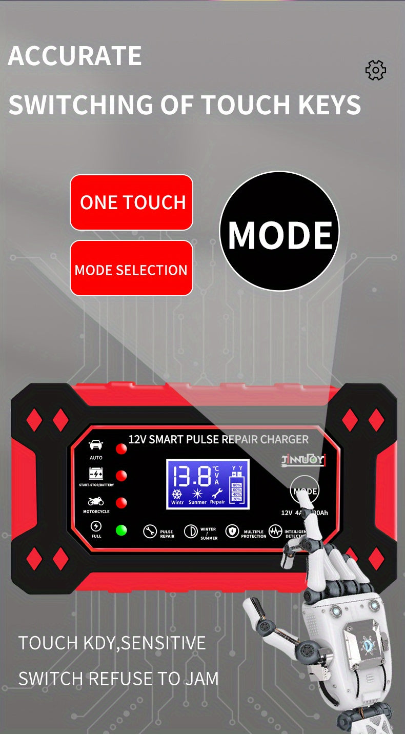 6A 12V Digital Car Battery Charger Fully Automatic Repair CharFor Car Motorcycle SUV Stea Battery Charger Car Accessories