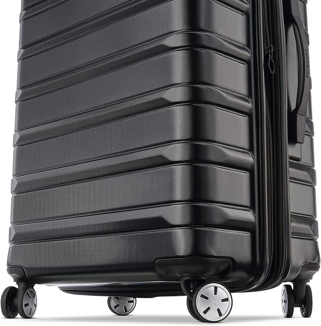 Omni 2 Hardside Expandable Luggage with Spinner Wheels, Midnight Black, Checked-Large 28-Inch