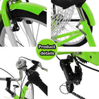 FRJINIE Adult Tricycle Bike 24-in 1/7 Speed 3-Wheel for Shopping W/Installation Tools Three-Wheeled Bicycle for Men and Women in 2021