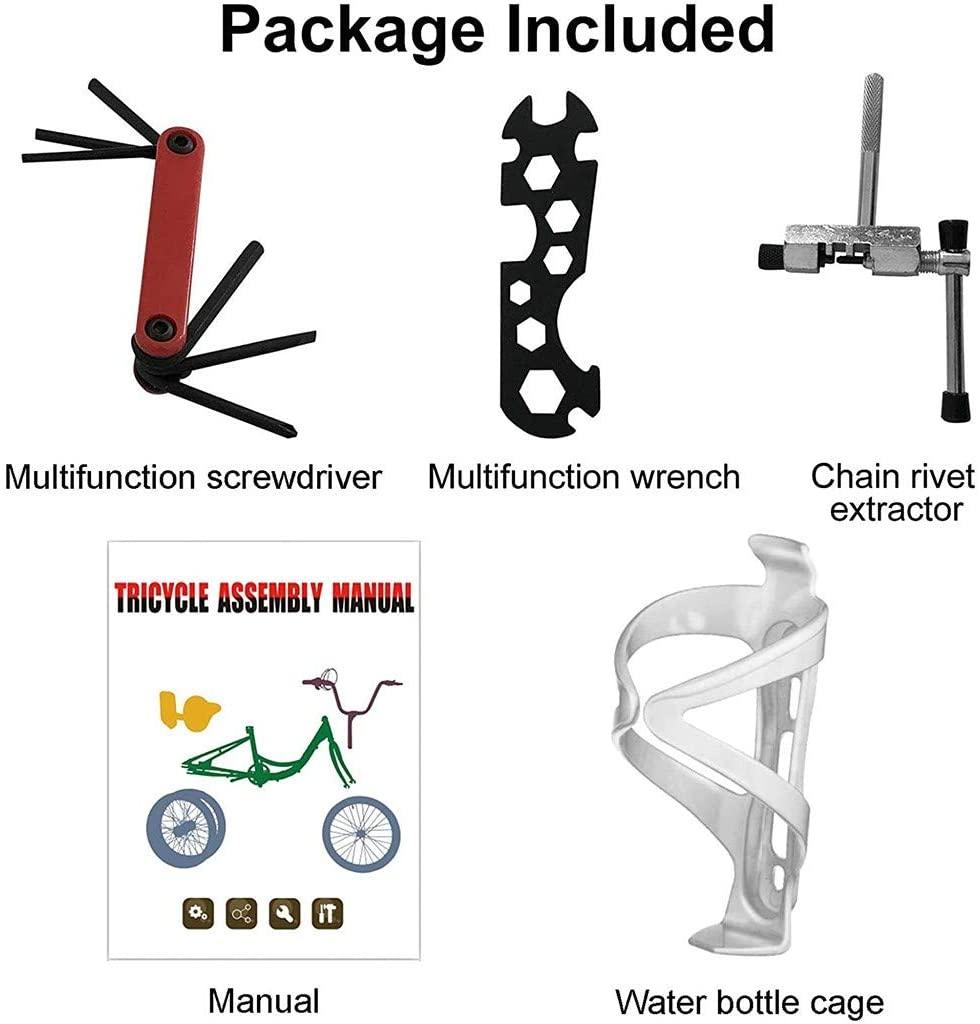 Adult Tricycles, 7 Speed Adult Trikes 24 inch 3 Wheel Bikes with LarBasket &amp; Adjustable Padded Seat for Recreation, Shopping, Picnics Exercise Men's Women's Cruiser Bike, W/ Installation Tools