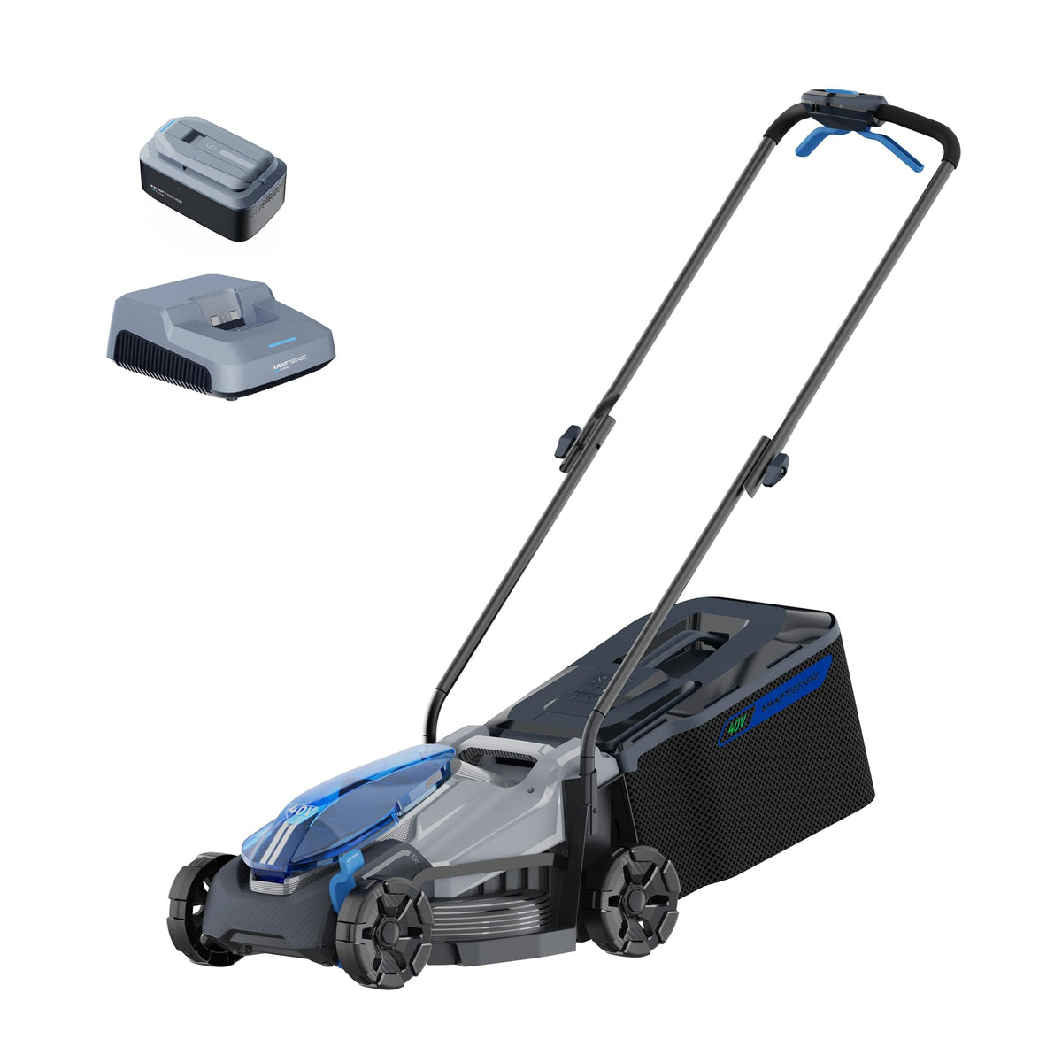 14" Cordless Lawn Mower, 40V Lightweight Push Mower with 4.0Ah Battery &amp; Charger, Ultra-Quiet Motor for Small Yards, Lawn Care, Backyard Maintenance