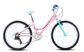 Revere Kids 24" Girls 7-Speed Cruiser Children's Bicycle for Ages 7-11 Years Old. Lightweight Aluminum Frame and Fork, Easy to Ride! (Pink/Cyan)