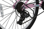 Revere Kids 24" Girls 7-Speed Cruiser Children's Bicycle for Ages 7-11 Years Old. Lightweight Aluminum Frame and Fork, Easy to Ride! (Pink/Cyan)