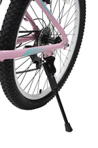 Revere Kids 24" Girls 7-Speed Cruiser Children's Bicycle for Ages 7-11 Years Old. Lightweight Aluminum Frame and Fork, Easy to Ride! (Pink/Cyan)