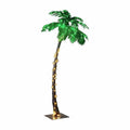7 ft. Pre-Lit LED Palm Artificial Christmas Tree with Green Leaves and 96 LED Lights