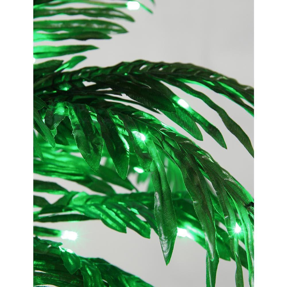 7 ft. Pre-Lit LED Palm Artificial Christmas Tree with Green Leaves and 96 LED Lights